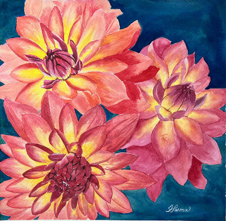 Example of floral watercolor paintings